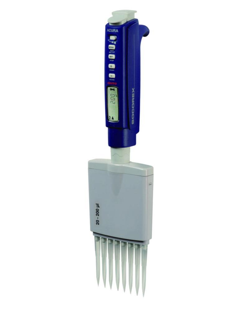 SOCOREX Acura Electro 956 Multichannel Pipette 12-Channel 20 - 350 µl Alone with 4.8 V Battery