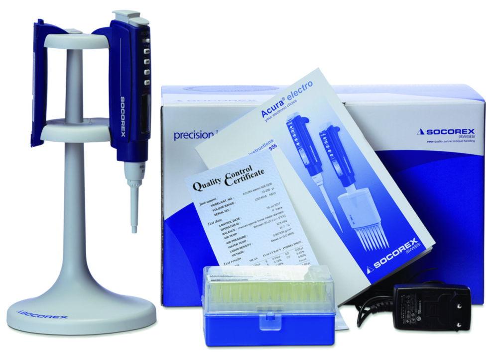 SOCOREX Acura electro XS 926 Micropipette 0.1 - 2 µl Initialpack with Battery & Charging Station UK Plug