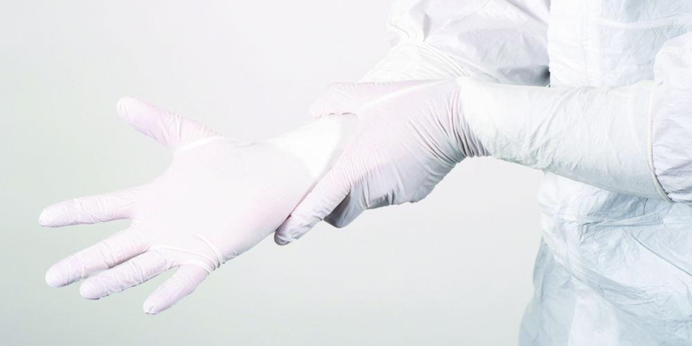 BioClean Cleanroom Gloves N-PLUS, size 9 Nitrile, sterile, hand specific 400 mm, ISO Class 4, pack of 20x10 pairs