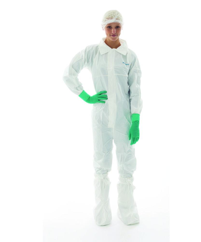 BioClean-D single use Overall for cleanroom size XL, PP/PE, white, with collar, model BDCCT, pack of 20x1