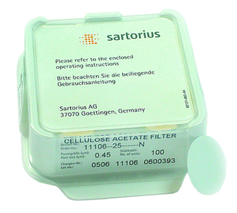 Sartorius Membrane Filters 142 mm, 0.8 µm Cellulose Nitrate, Pack of 25