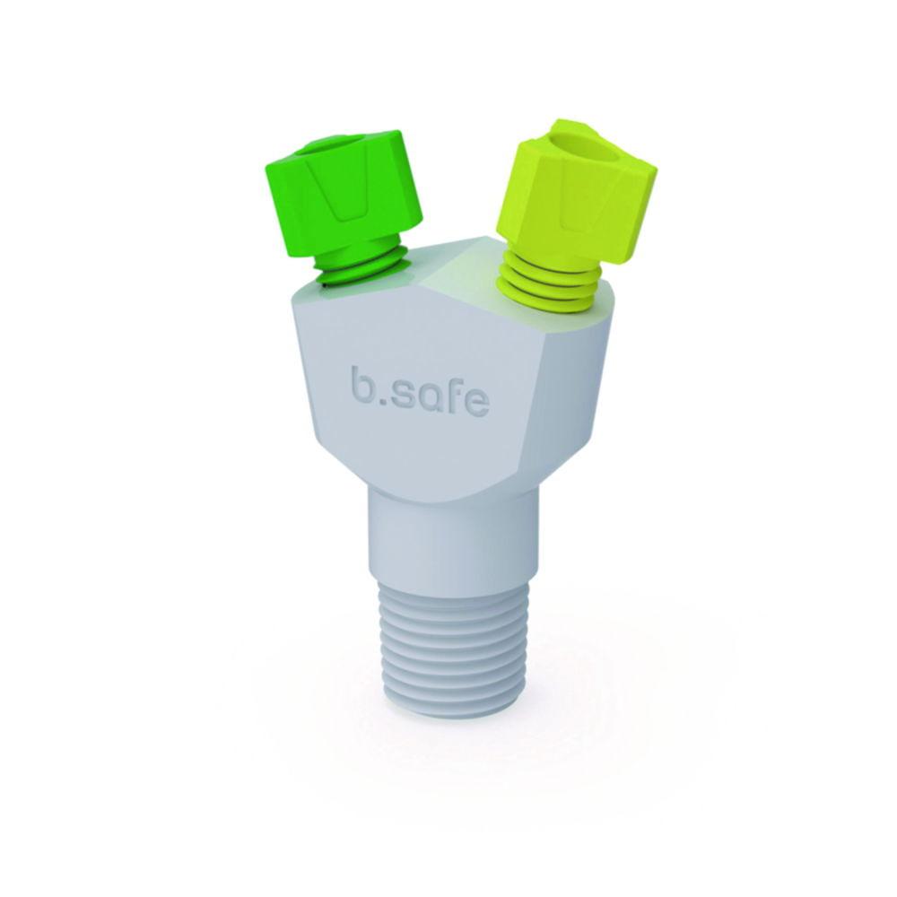 Bohlender b.safe Multiport, PTFE NPT1/8" (m), 3xNPT1/8" (f), 90°