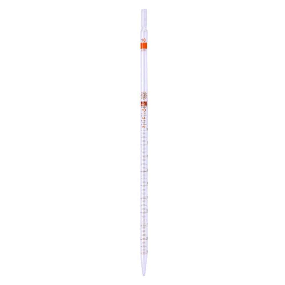 Hirschmann Laborgeräte 5:0.1 mL Class AS Graduated Pipette, 360 mm Length, Amber Graduation