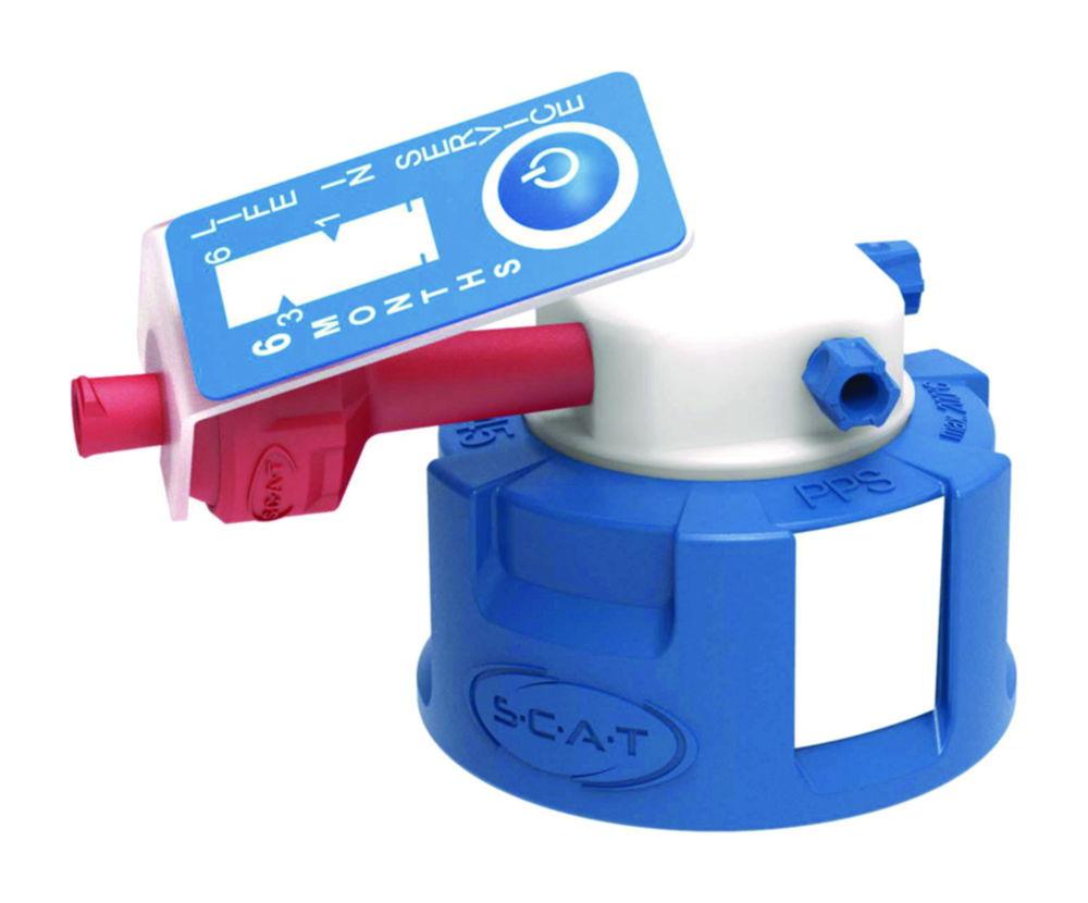 SCAT SafetyCap II, V2.0, GL45 2x PFA-fitting 3.2 OD, 90° angled + ventilation valve