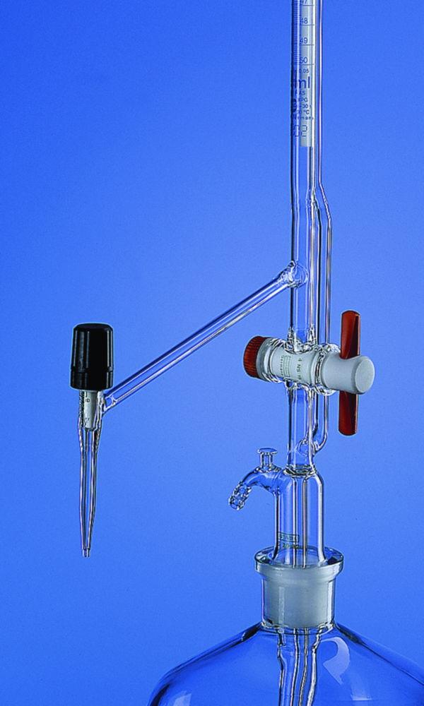 BRAND BLAUBRAND® Burette, Pellet, 10 ± 0.02 mL, PTFE Stopcock, Without Bottle