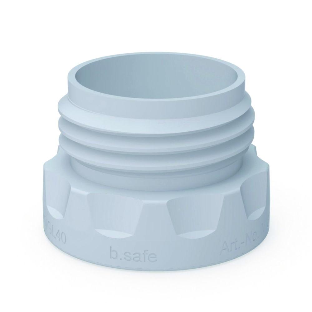 Bohlender b.safe Adaptor S‑55 (Male) to GL45 (Female) – Polypropylene, White