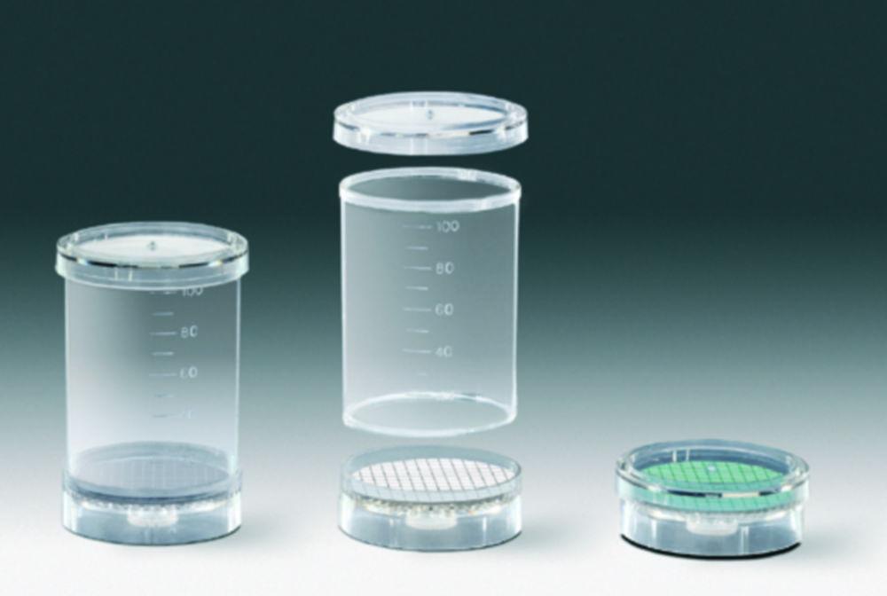 Sartorius BioSart 100 Monitors, Sterile, 100 mL, Ø 47 mm, Pore 0.45 µm, Green/Dark Green