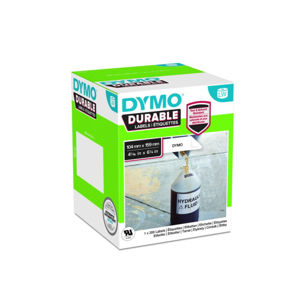 Dymo Original High-Performance Label for LabelWriter, Plastic Coated, White, Permanent Resistant, 1 x 200 Labels, 104mm x 159mm

