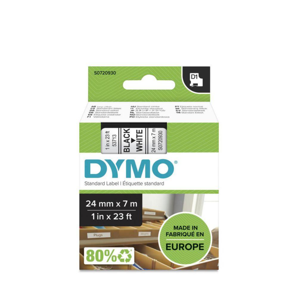 Dymo D1 Label Tape, 24mm x 7m Black on White

