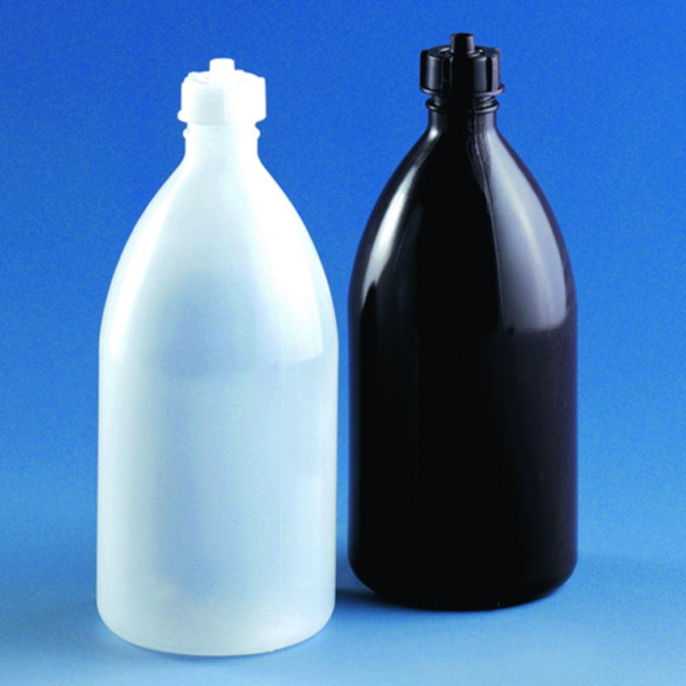 BRAND Storage Bottle 1000 mL PE-LD GL 28 Brown Opaque including Screw Cap with Tube Feed Through

