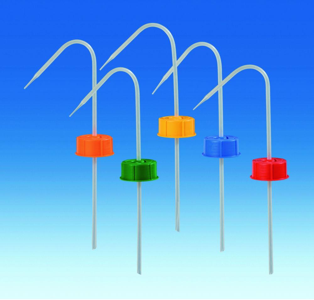 VITLAB Vent Cap with Screw Connection and Squirt Pipe, PP Blue for Bottle 500 mL, GL-45