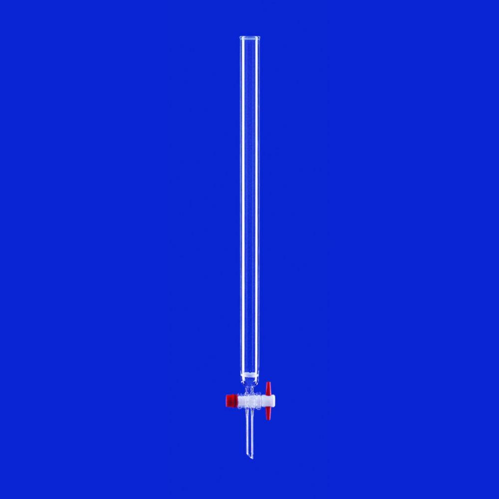 Lenz-Laborglas Chromatographic Columns with Frit, PTFE- or Valve Stopcock, Beaded Rim, Length 200mm, Column D. 15mm

