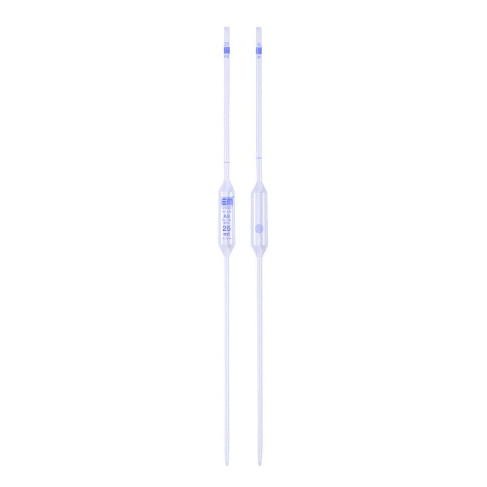 Hirschmann Volumetric Pipet 3ml Cl. AS, AR-Clear Soda Glass, Blue, Graduated, Conformity-Certified