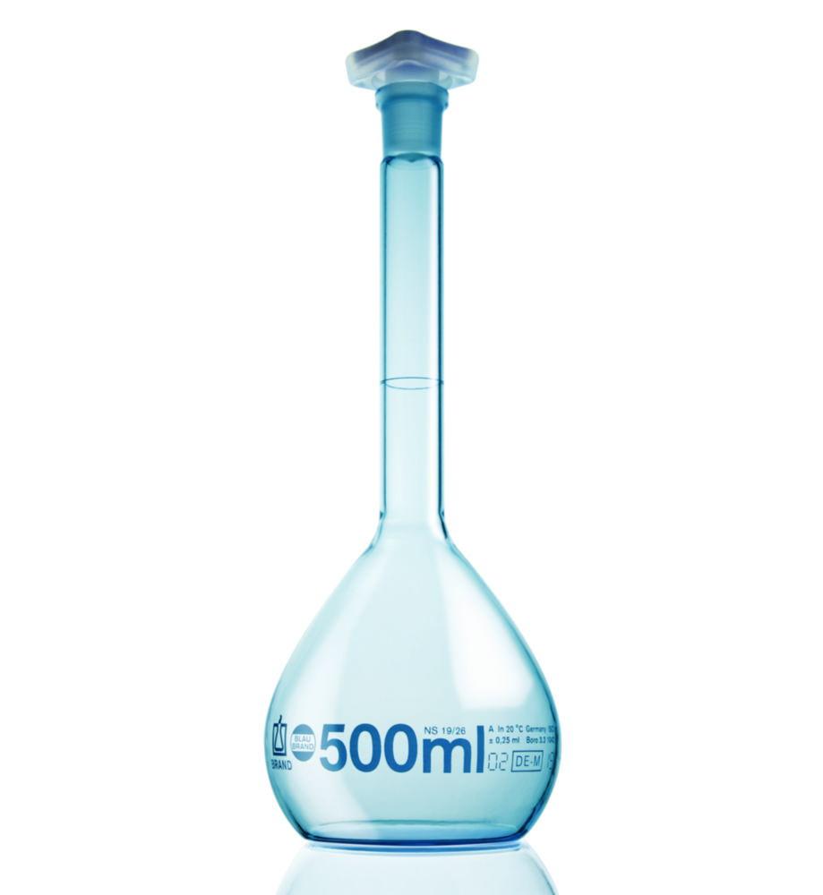 Volumetric flask 250 ml, class A BLAUBRAND®, NS-PP-stopper, NS 14/23, plastic coated pack of 2