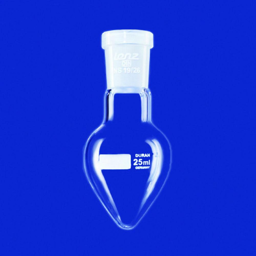 Lenz-Laborglas Pear-shape Flasks, Single-neck, Cap. ml 50 Socket NS 29/32

