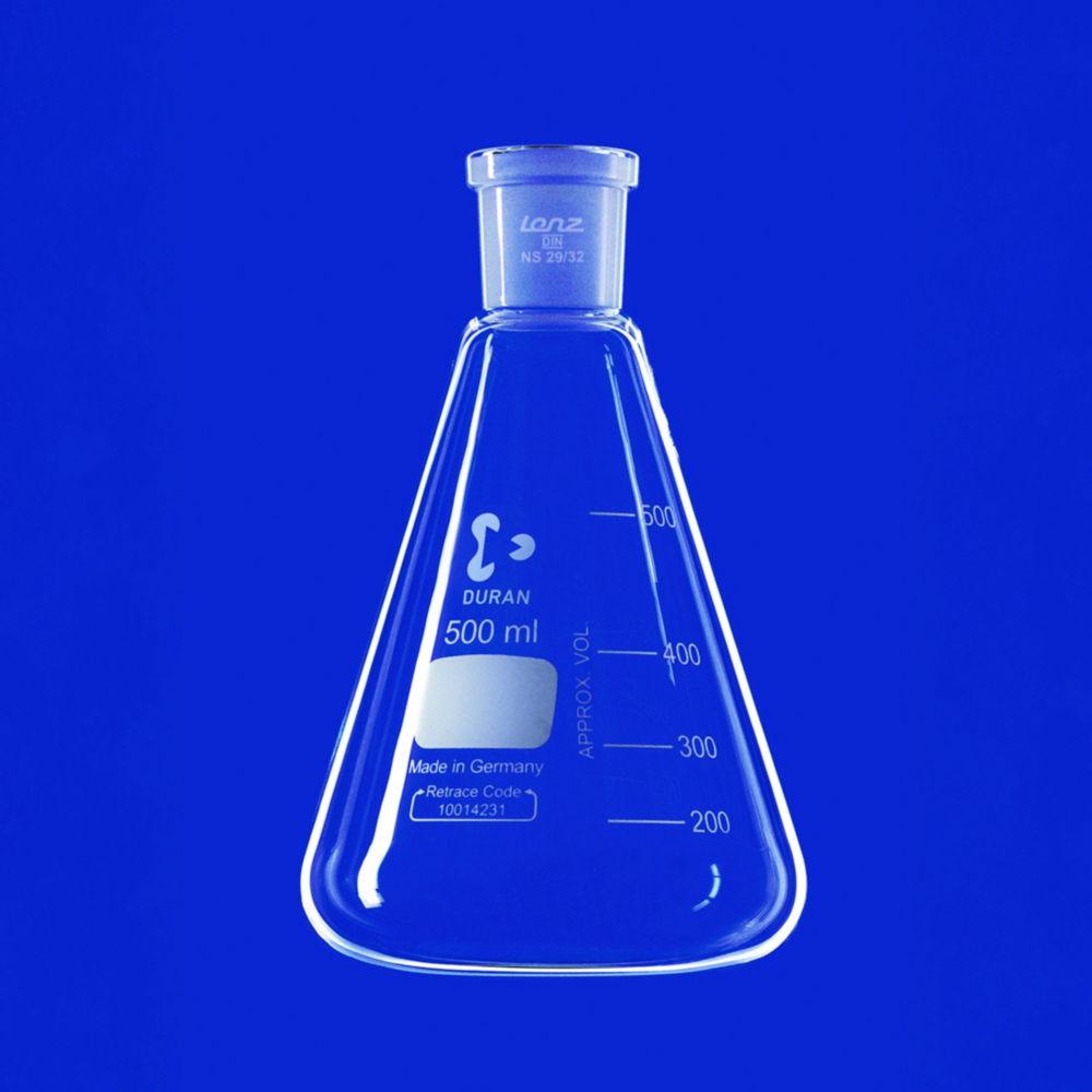 Lenz-Laborglas Erlenmeyer-Flask with Conical Joint, Cap, 5000 ml, Socket NS 45/40

