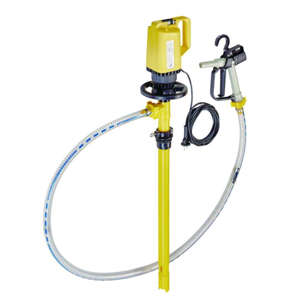 Lutz Electrical Barrel and Container Pump Set "Alkalis" PP, Depth of Immersion 1000 mm, including Accessories, Flowrate 85 l/min, 230 V, 500 W, IP 24

