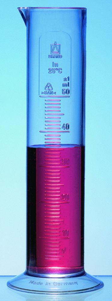 Measuring zylinder 1000 : 20 ml low form, PP, raised graduation pack of 5