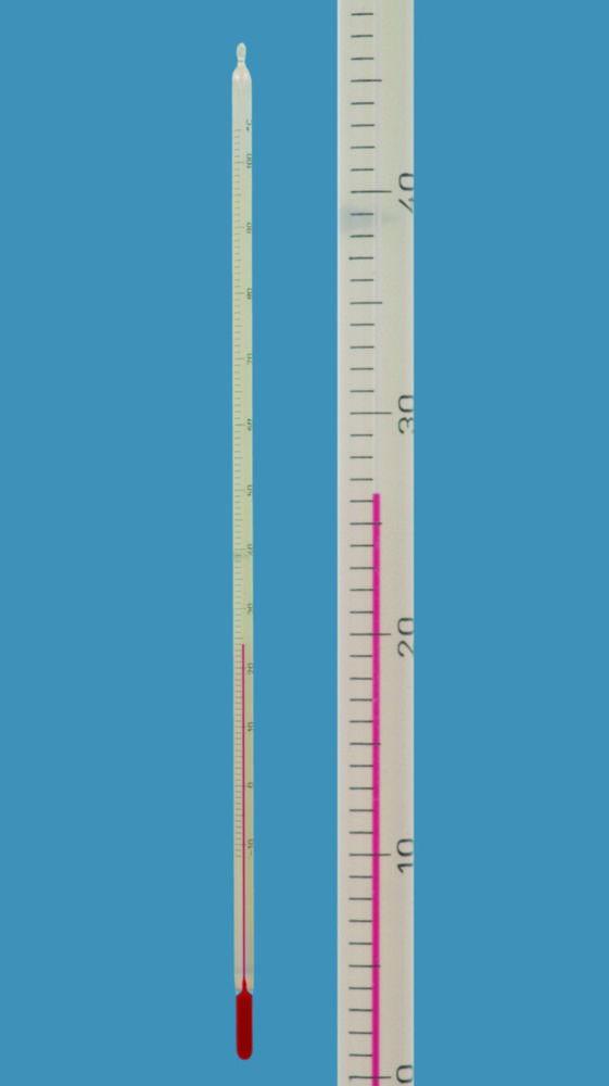 Amarell Solid Stem Thermometer -10/0...+100:1°C White Clogged, Red Special Filling