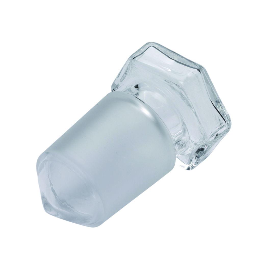 Hirschmann Hollow Glass Stopper NS 34/35, Clear Glass, According to DIN 12 252