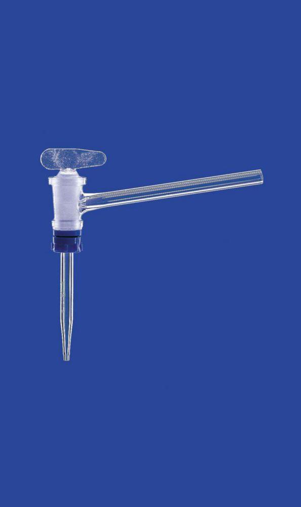Lenz-Laborglas Burette Stopcock, Lateral, Boro 3.3, Plug Solid, NS 12.5, Bore 1.5 mm
