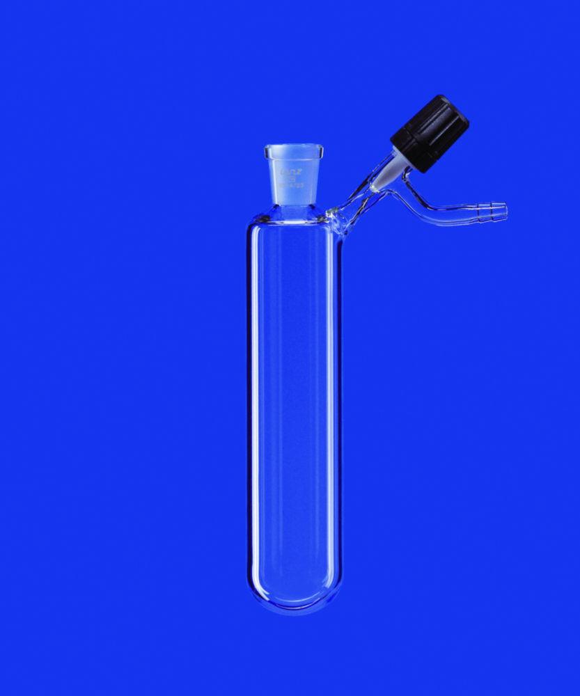 Lenz-Laborglas Nitrogen Receiver (Schlenk Tube) 10 ml, Socket NS 14/23, PTFE Valve Plug, Hole 2.5 mm

