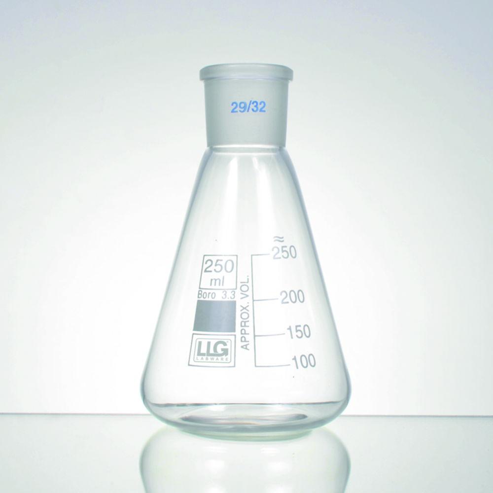 LLG Erlenmeyer Flask, 2000 mL, NS 29/32, Boro 3.3, White Graduated