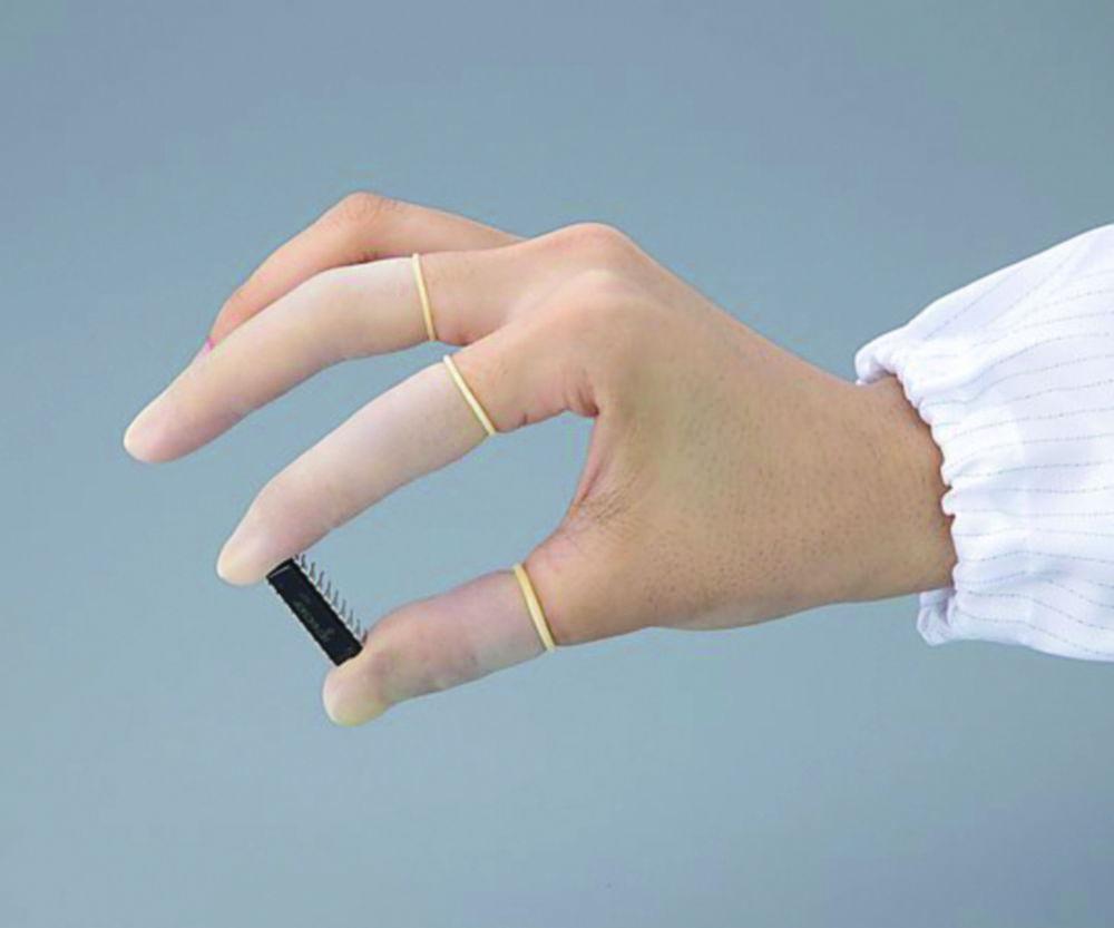 As One ASPURE Finger Cots, Size M, White Antistatic, Natural Rubber, Rough with Rolled Edge, Pack of 1440