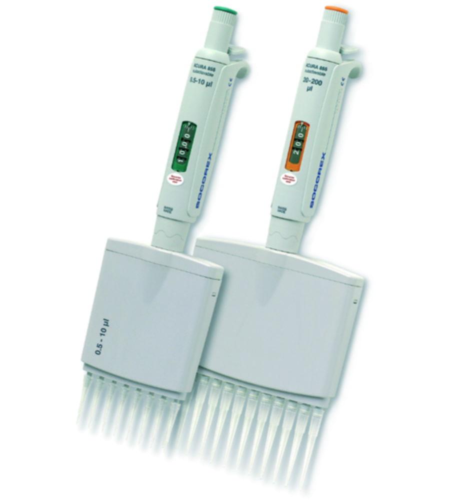 SOCOREX Acura Manual 855, 10 - 100 µl Multichannel Pipet Adjustable 8 Channel, Autoclavable