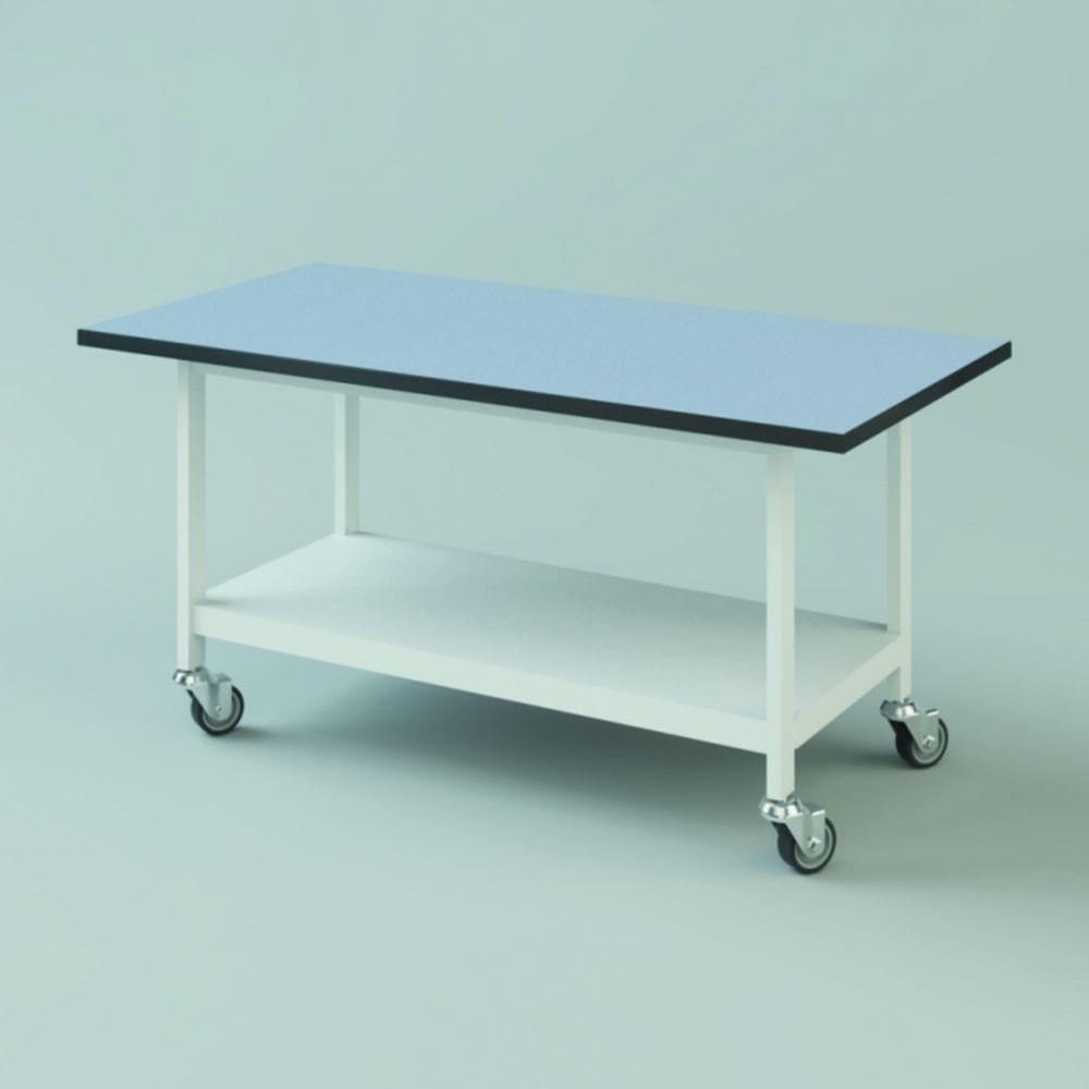 Heavy-duty table, TopResist 1800x750x900mm, sit working height w. table plate, 1 shelf