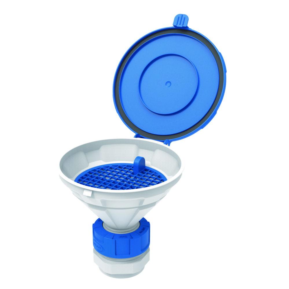 SCAT Funnel with lid "MARCO", V2.0, S51, PE-HD, with removable sieve, Ø 140 mm
