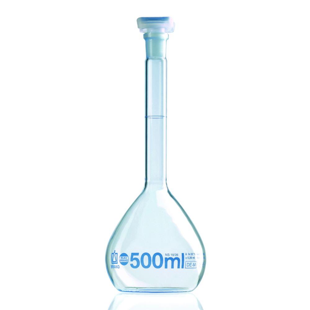 BRAND Measuring Flask 1000 ml, BLAUBRAND, NS 24/29, Class A, Glass Stopper

