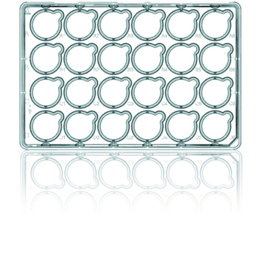 BRAND Plate 24-Well BRANDplates PS, pureGrade S Surface, with Lid, Single Packed, Pack of 10