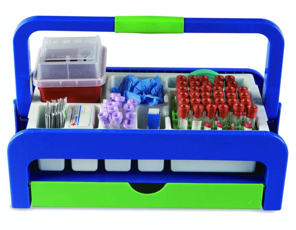 Heathrow Scientific Assortment Box Droplet™ with 2 Inserts & 16 mm Test Tube Rack, Side Pockets