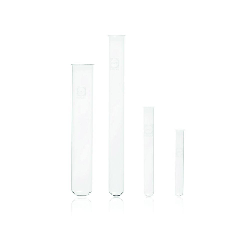 DWK Duran Test Tubes, FIOLAX, With Rim, 20 x 180 mm, Pack of 100

