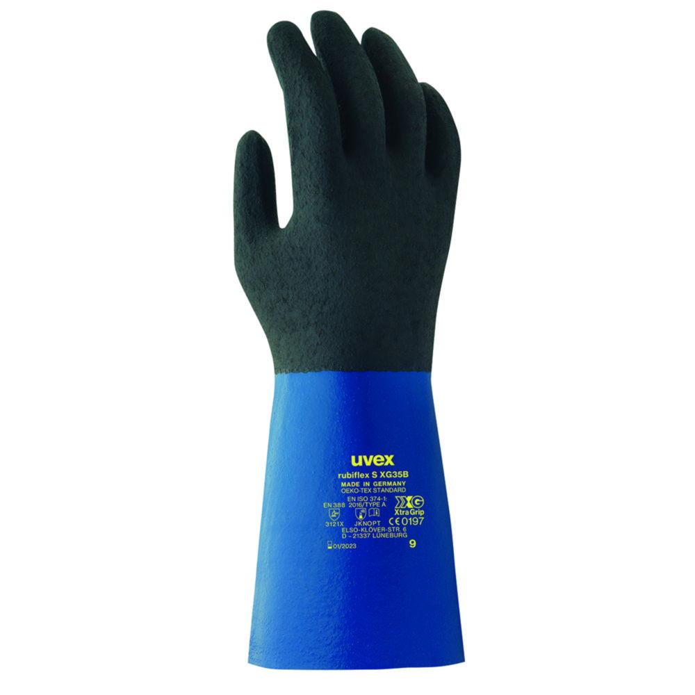 Uvex Protection Gloves RUBIFLEX XG27B CA. 27 CM, GR. 11, EN 374, 388 (3121) BLUE/BLACK