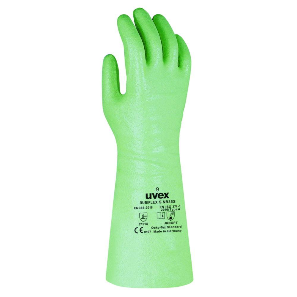 Uvex Protection Gloves RUBIFLEX S NB35S, CA35 CM, Size 8, Type 98891, Green, Pair

