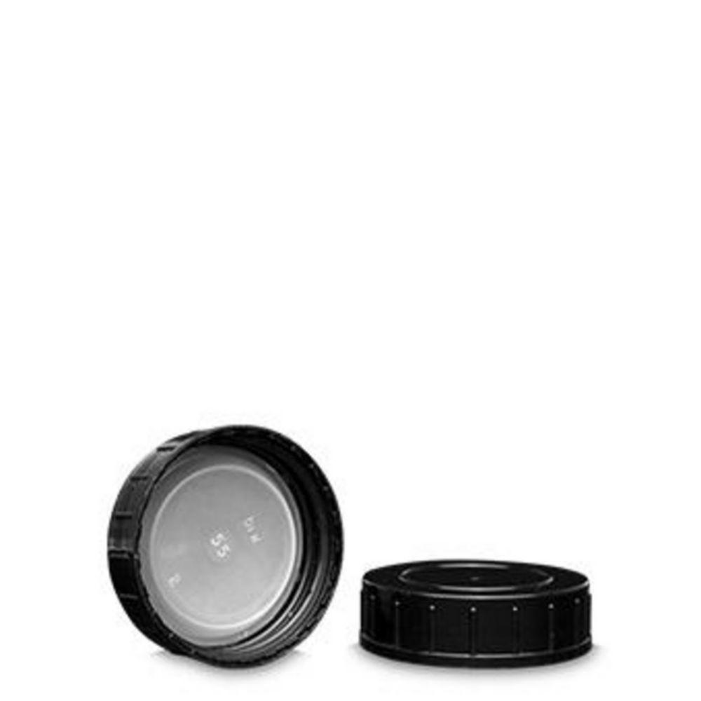 RIXIUS Screw Caps PP Black with LDPE Insert GL55 (Pack of 800)