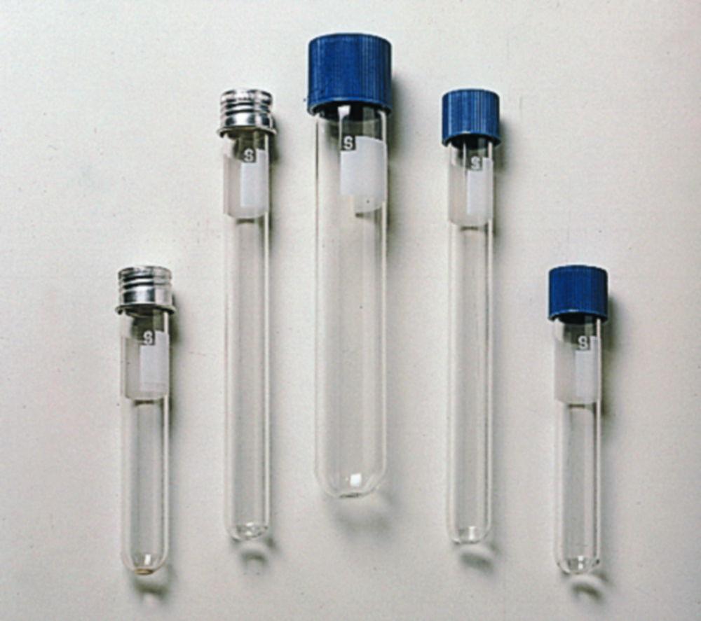 Schuett-Biotec Test Tubes with Aluminium Screw Cap, Boro Glass, 15 mL, 16 x 98 mm (Pack of 100)
