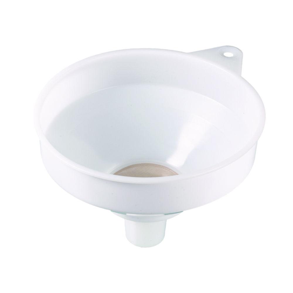 Bürkle Powder Funnel 253 mm, PE Outlet 50 mm Ø with Fine Sieve Made of Phosphor Bronze