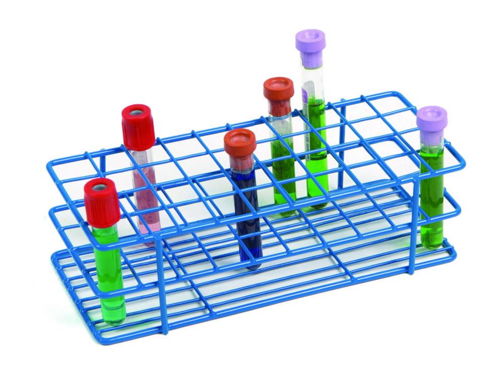 Heathrow Scientific Coated Wire Tube Rack 13–16mm 4x10 Format Blue