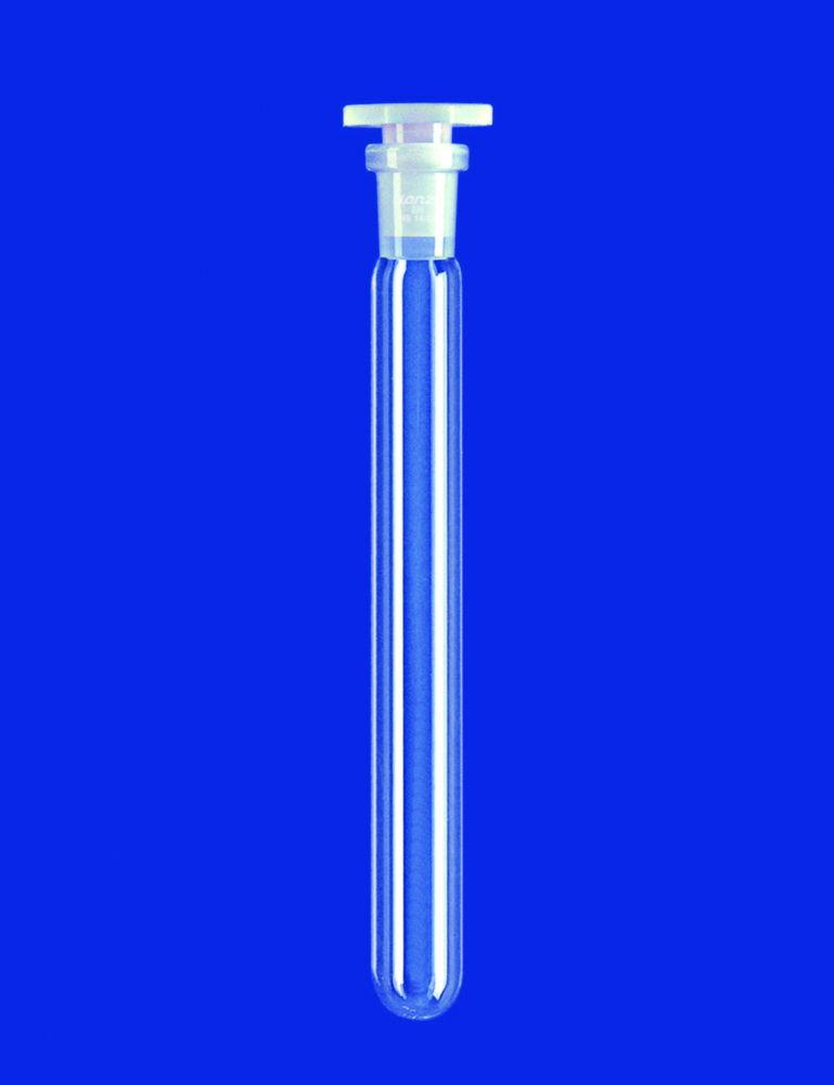Lenz-Laborglas Round Bottom Test Tube NS 24/29, Ø 28 mm × 200 mm with PE Stopper