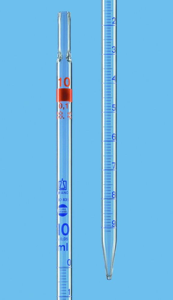 BRAND BLAUBRAND Measuring Pipette 2 mL:0.02 mL, AR-Glass, Class AS, Full Drownspout, Blue Graduation

