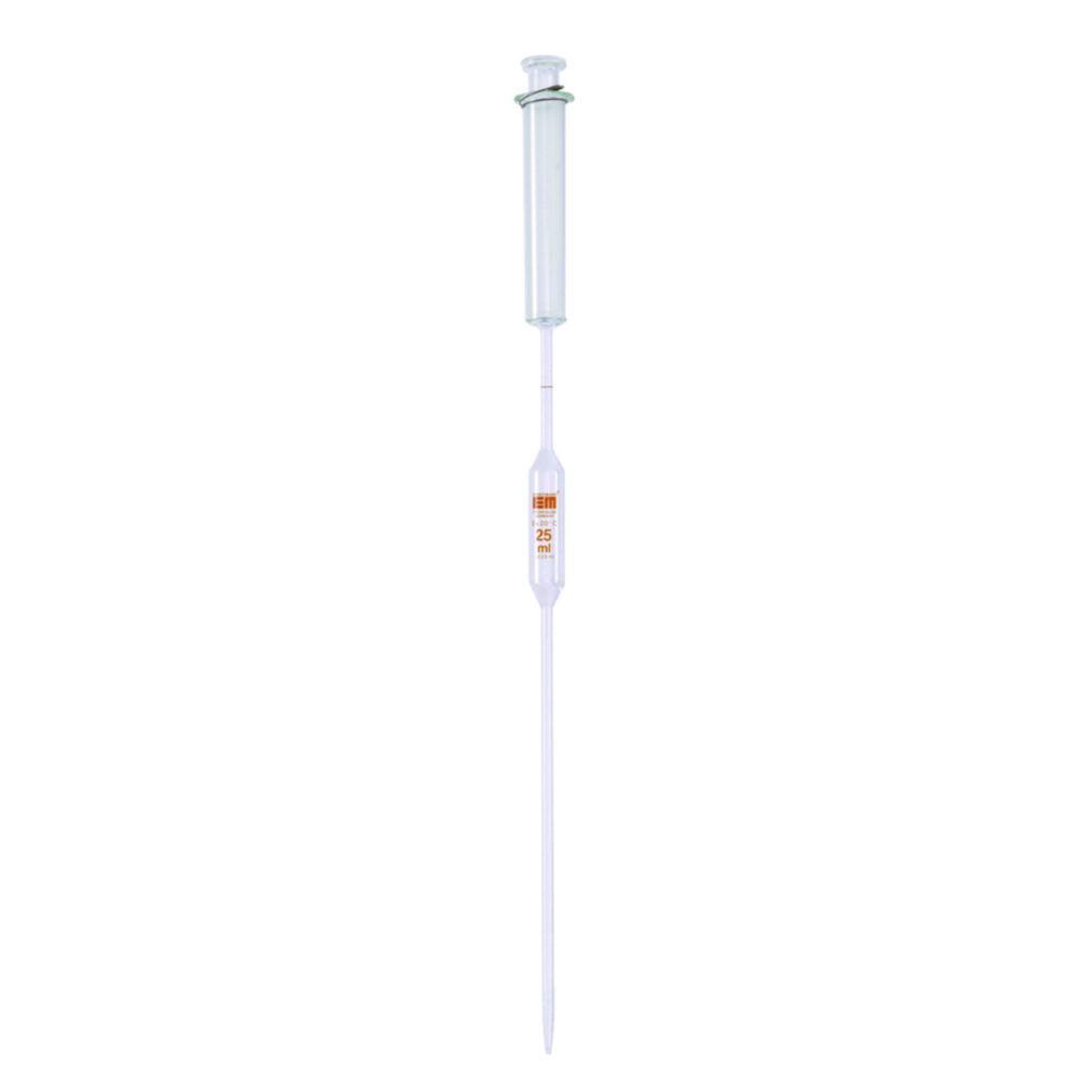 Hirschmann Volumetric Pipette 50 ml with Piston, Amber Graduation