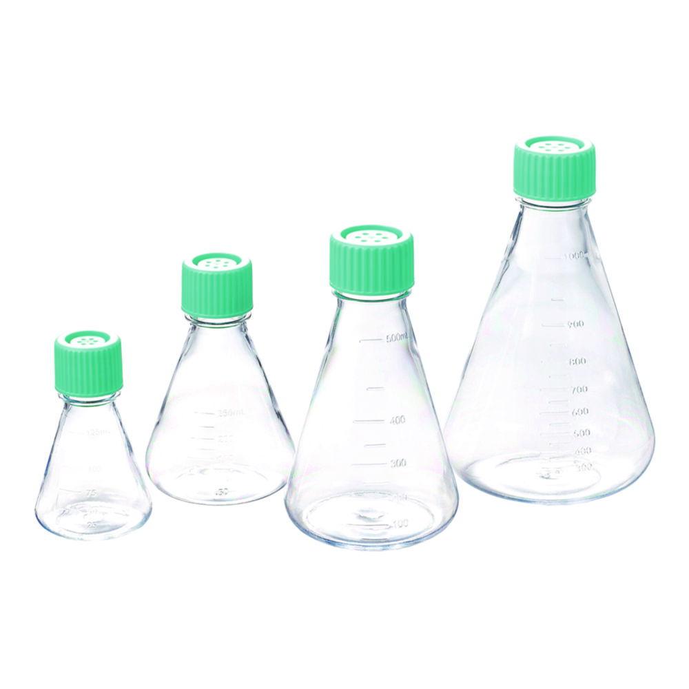 Erlenmeyer Flasks 1000ml, PC non-treated, vent cap, individually packaging, sterile, pack of 24