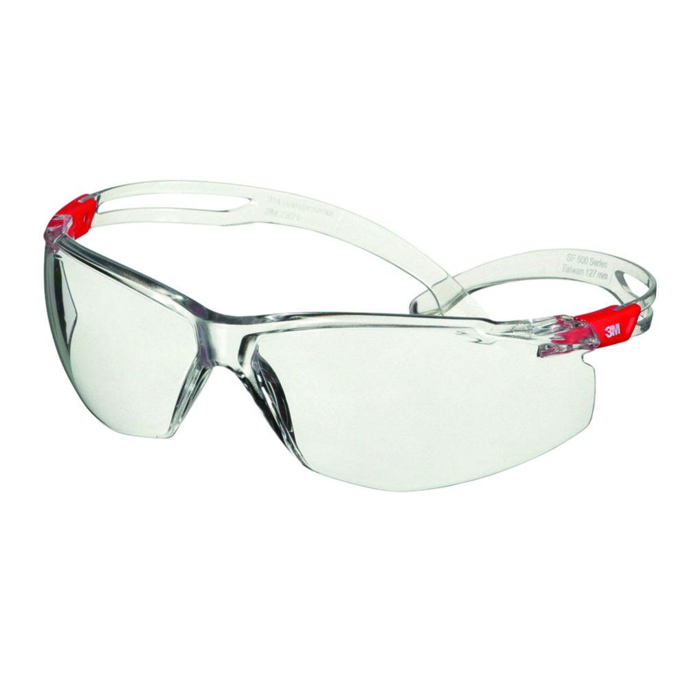 3M™ Protective Goggles SecureFit™ 500 Scotchgard™ Anti-Scratch/Anti-Fog Coating Transparent Lens Transparent/Red Frame