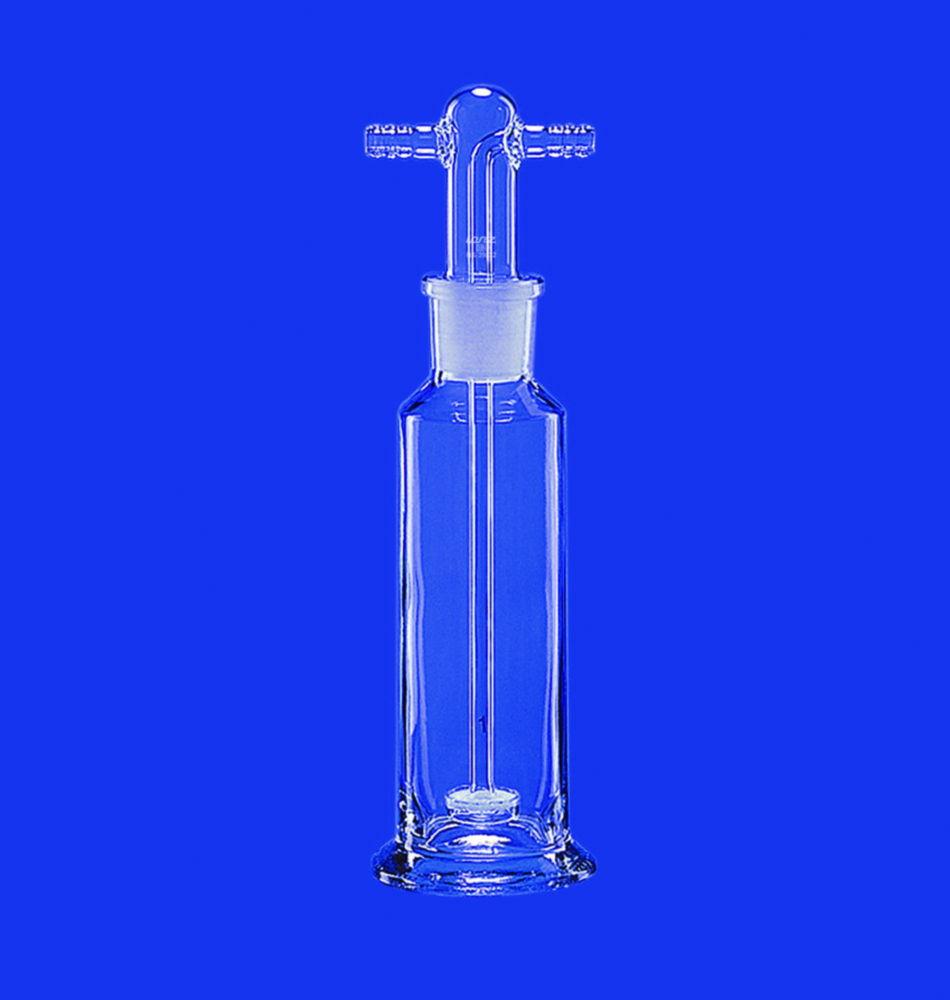 Gas washing bottle 1000 ml acc. to Drechsel filter disc Por. 2, complete, connections olives