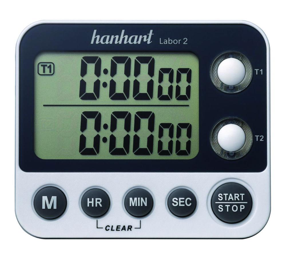 Hanhart Laboratory Timer Labor 2, Time, Date, Countdown with Signal, 91×79×15 mm

