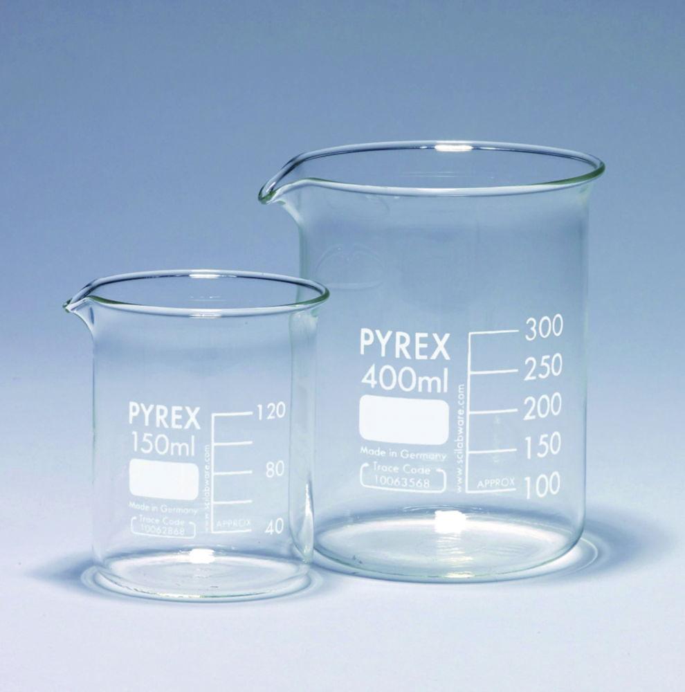 DWK Pyrex Borosilicate Glass Graduated Beaker 25 mL, Pack of 10

