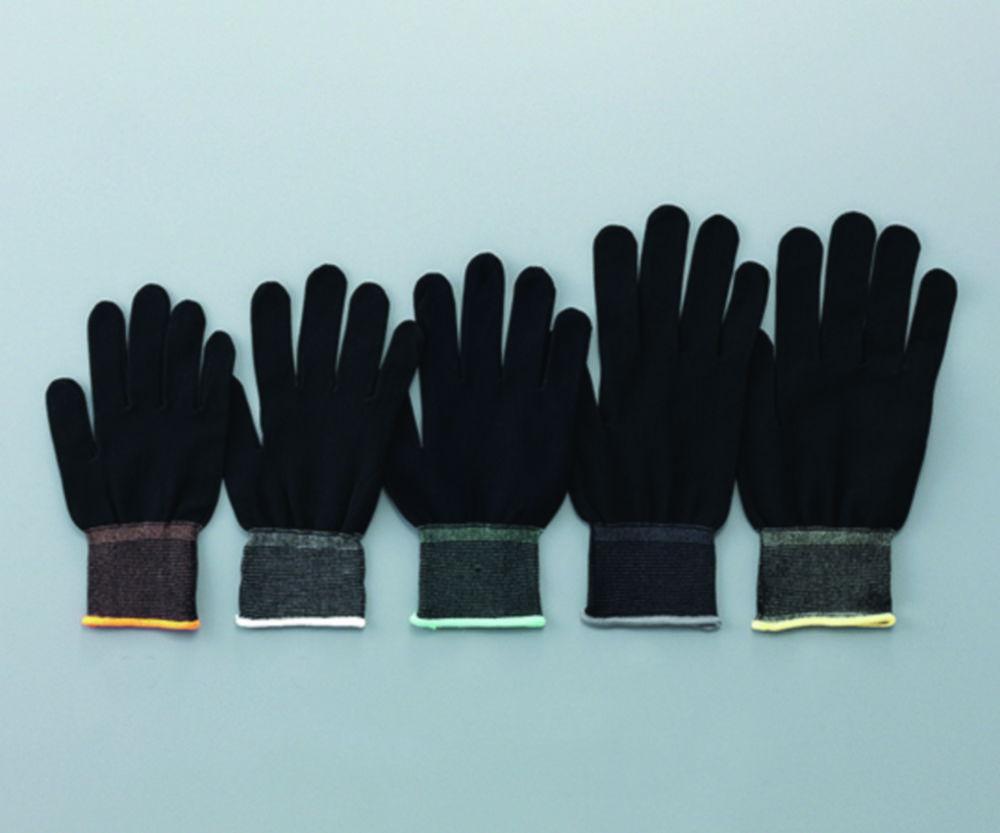 As One ASPURE Gloves, Polyester, Size S Black, PU-Coated Palm, Overlock Edge, Pack of 10 Pairs